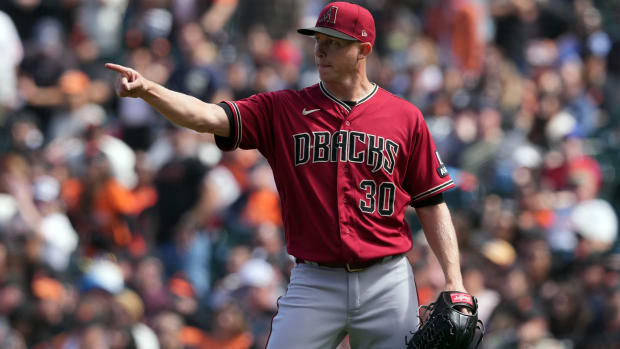 Scott McGough pointing out to his team after a game on June 25th, 2023